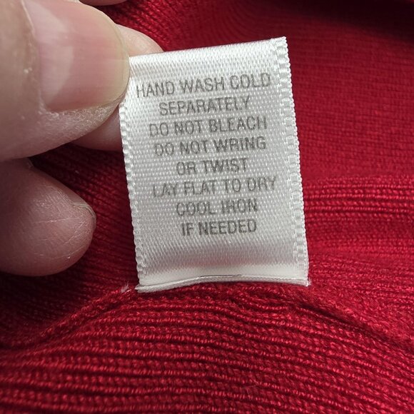 CJ Banks Sweater Womens 3X Red Collared V Neck Layered Look Pullover Mock Shirt - Picture 7 of 9